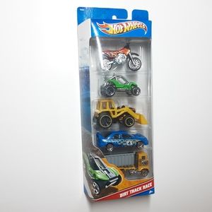 Hot Wheels Dirt Track Race Diecast Car Metal Multi-Colored 5 Pcs NWT